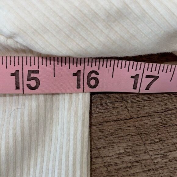 J.Crew‎ Womens Ribbed Ruffled Neck One Shoulder Top Blouse Cream Size Medium NWT - Picture 8 of 9